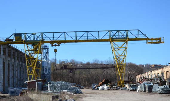 Industrial site with a railway line in Kharkov